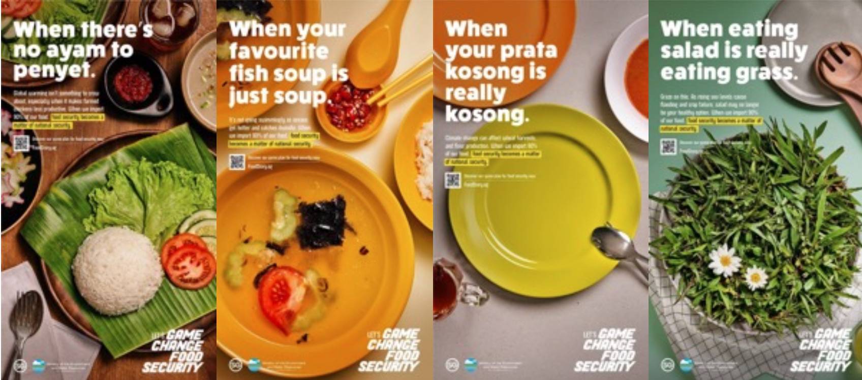 Campagne lancée par le gouvernement singapourien pour sensibiliser les citoyens aux enjeux de la sécurité alimentaire (Let’s game change food security), 2020