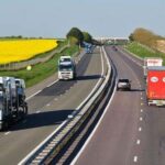 Poids lourds sur l'autoroute A4