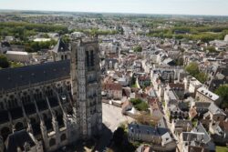 Ville de Bourges, vue aérienne de la cathédrale